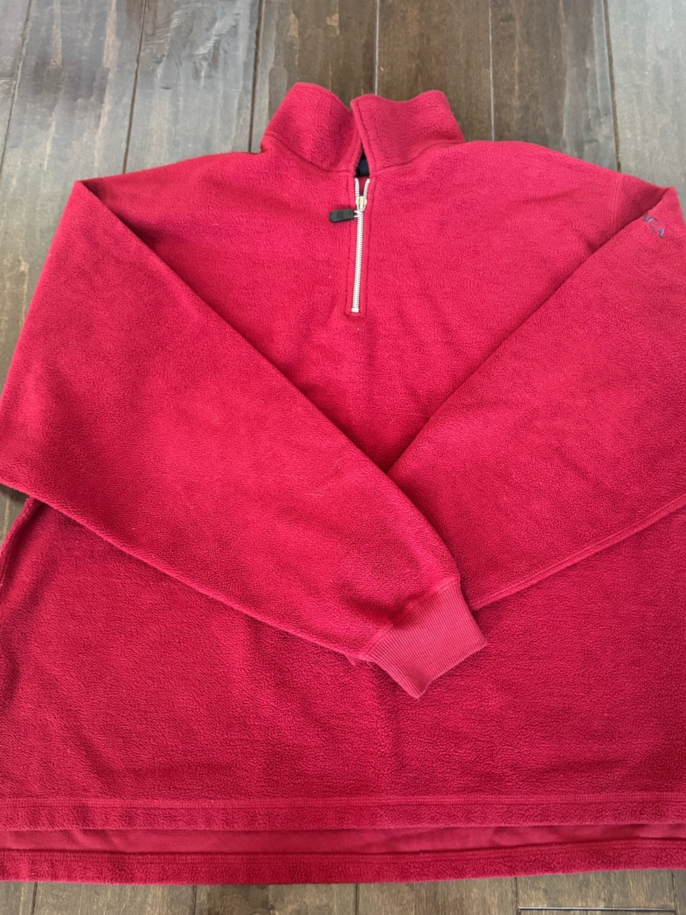 Red Quarter-Zip Fleece Pullover